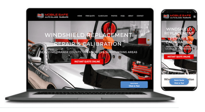 Auto Glass Windshield Replacement Web Design Sample