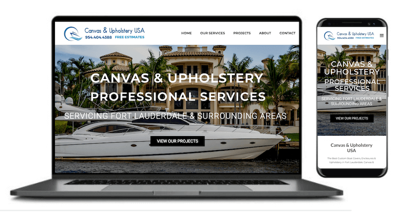 Canvas and Upholstery Web Design Sample
