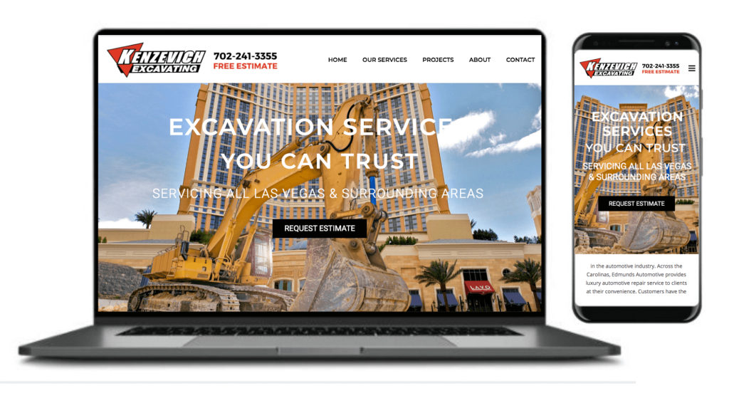 Excavation Services Web Design Sample
